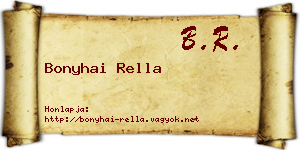 Bonyhai Rella névjegykártya